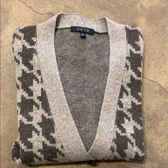 Houndstooth Wool & Cashmere Cardigan - Picture 3 of 5